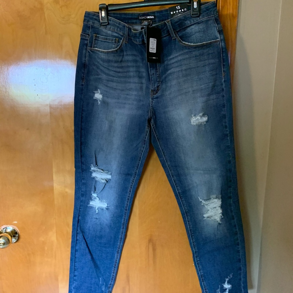 Distressed jeans